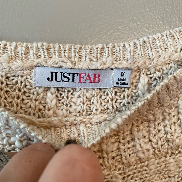 Justfab Tan Open Knit Sweater - Picture 5 of 9